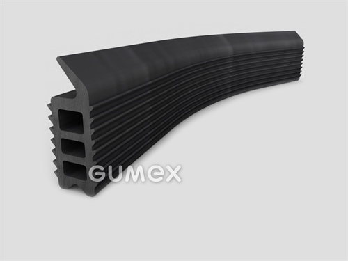 Plastový profil do dverí G1108, 27,5x11mm, tvarový, 60°ShA, PVC, -40°C/+60°C, čierny